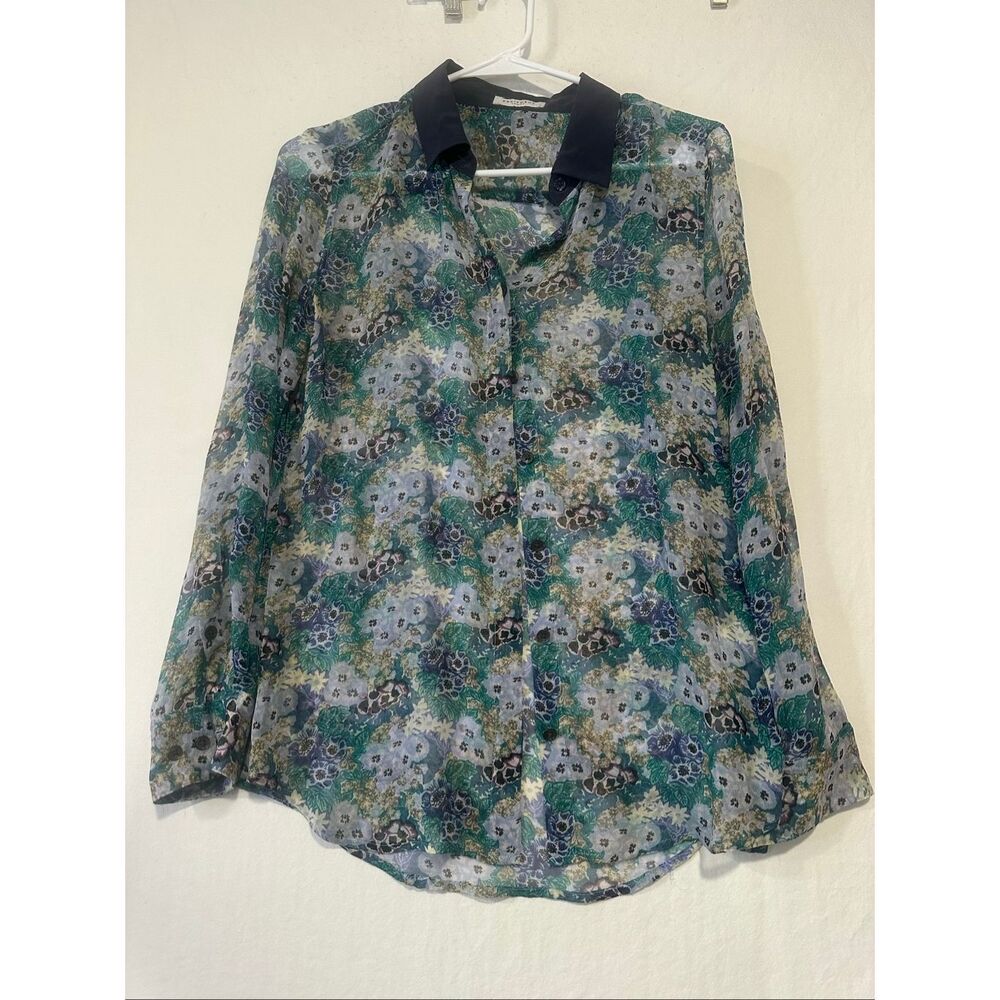 Equipment Femme Silk Button Front Women’s Small Floral Long Sleeve